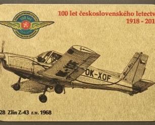 28 Zlín Z-43 kovová magnetka